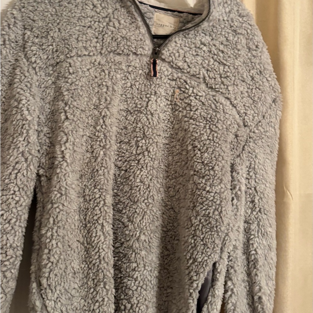 Cozy Gray Sherpa Pullover